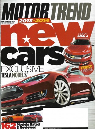 MOTOR TREND 2012 SEPT - PAGANI HUAYRA, NEW CARS, TESLA S